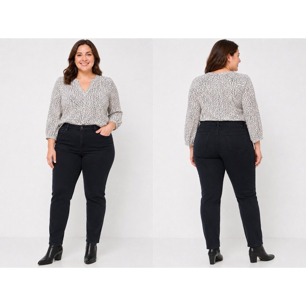 Liz Claiborne "Sara slim leg" black stretch jeans, 18W
